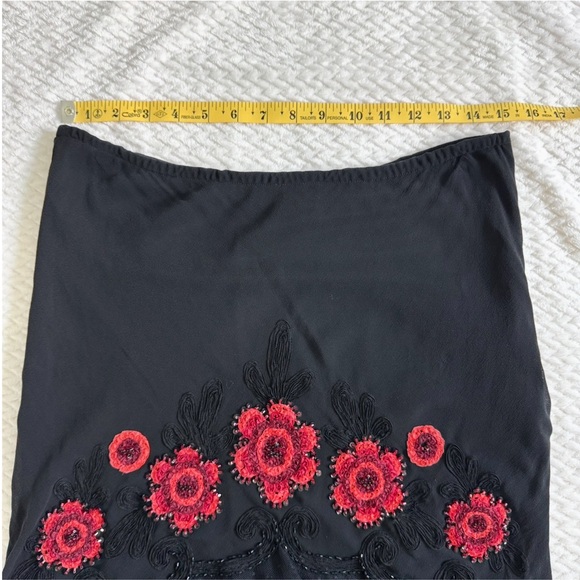 VTG Sue Wong Silk Beaded Embroidered Skirt Top 6 Black Whimsigoth Coquette Dress - Picture 14 of 17